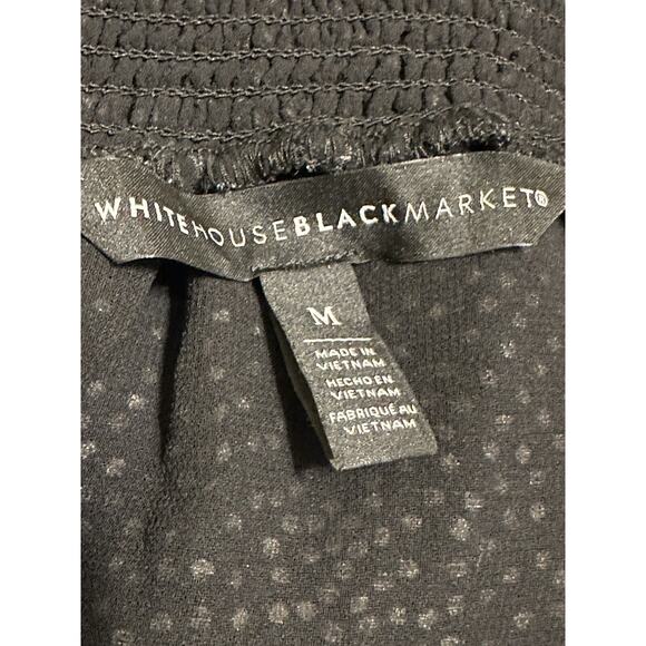 White House Black Market Blouse Top Off The Shoulders Summer Blouse Size M - Picture 10 of 12